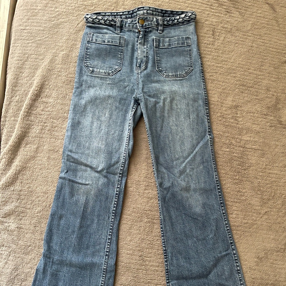 Flare Jean With Braided Waist Line